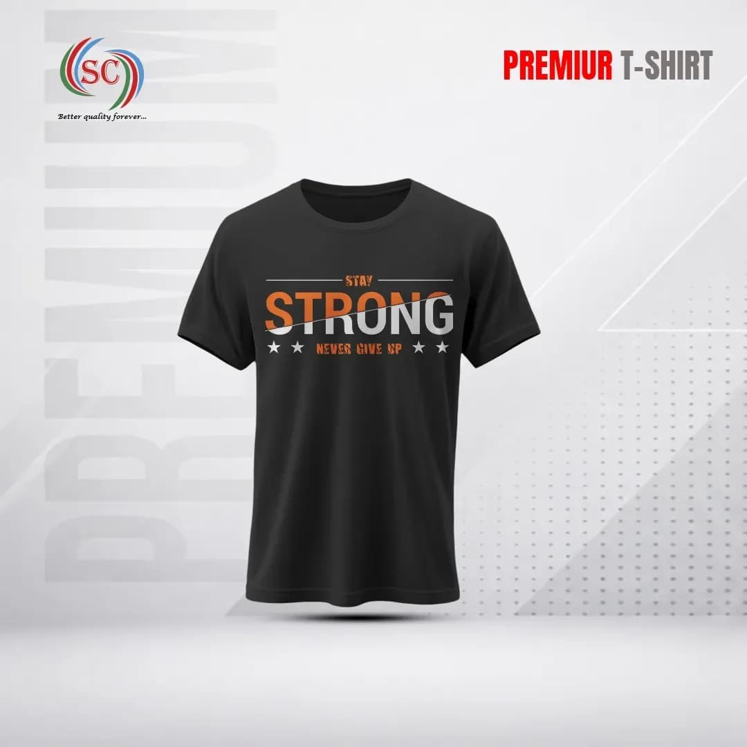 Premium Black Graphic T-Shirt – Stay Strong Casual Wear
