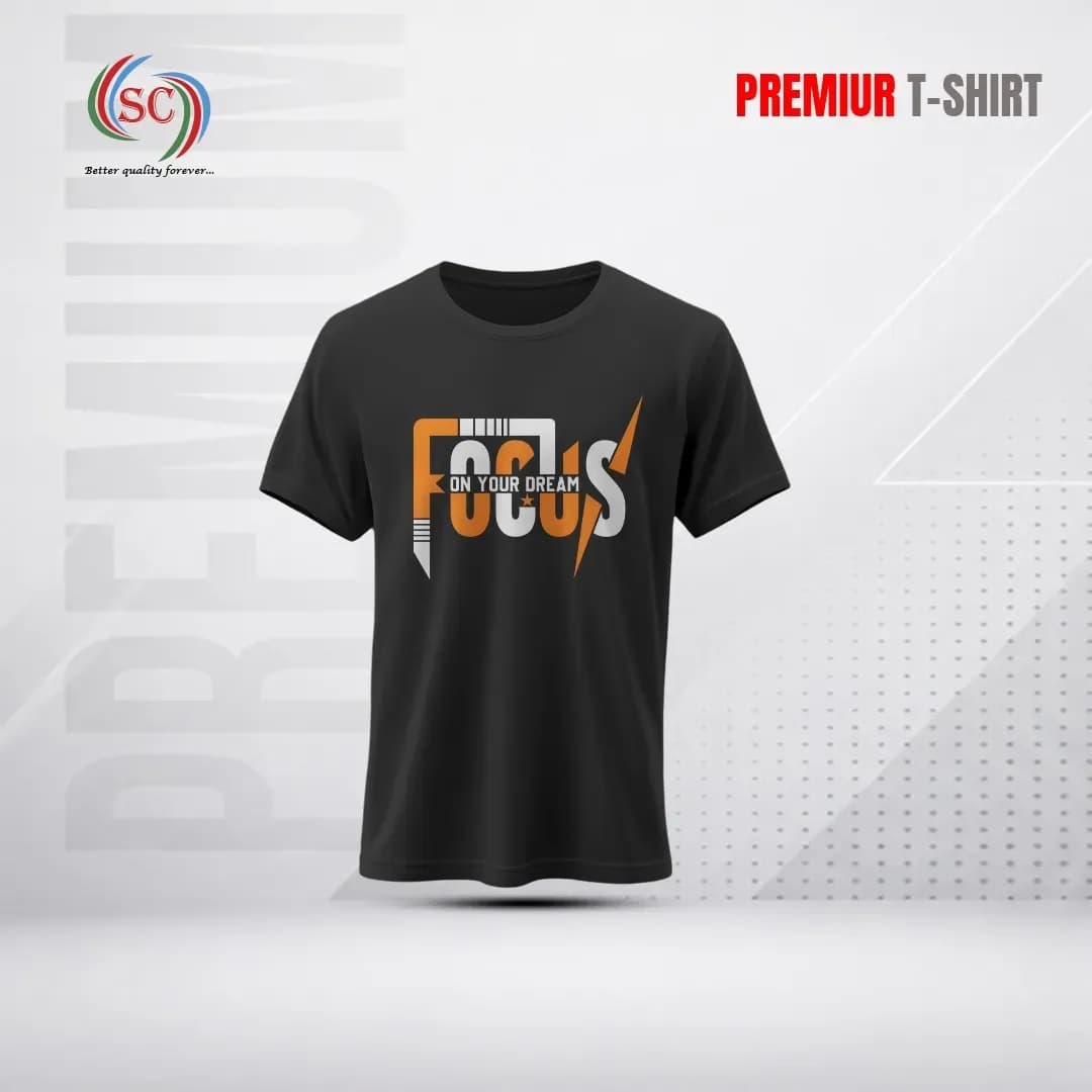 Premium Black Graphic T-Shirt – Focus Dream Style Wear
