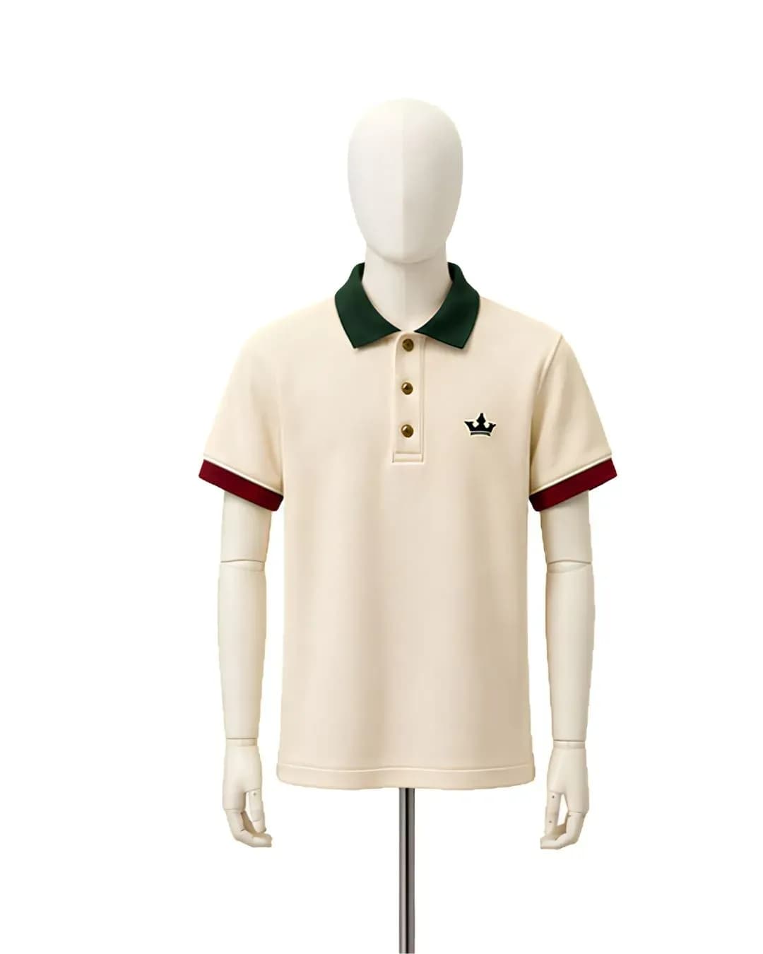 Men's Premium Ivory Contrast Polo T-Shirt thumbnail 3
