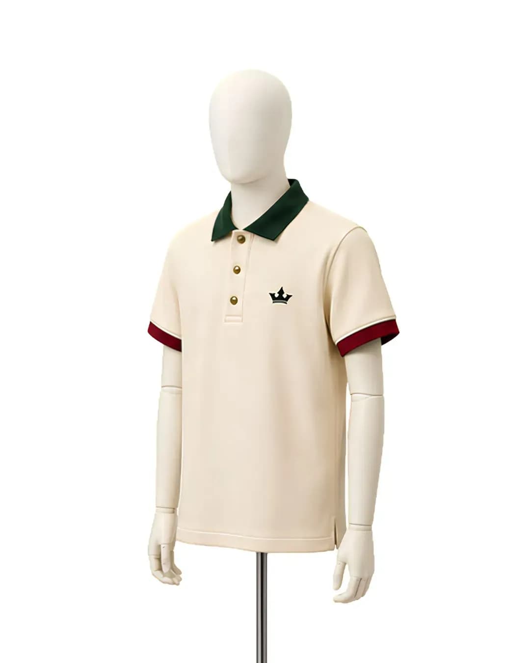 Men's Premium Ivory Contrast Polo T-Shirt thumbnail 4