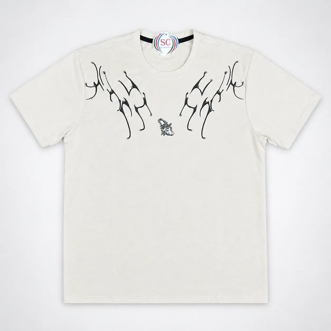 Half Sleeve T-Shirt    Ivory Artistic Graphic T-shirt