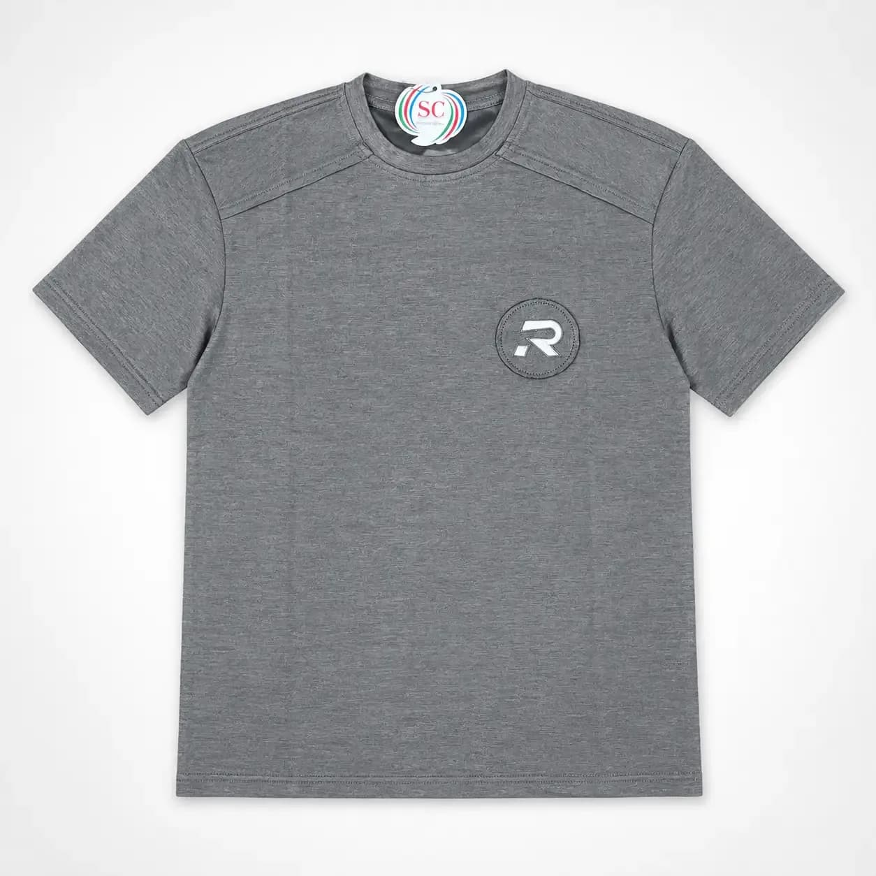 Half Sleeve T-Shirt     Heather Grey Minimal Logo Casual T-shirt thumbnail 2
