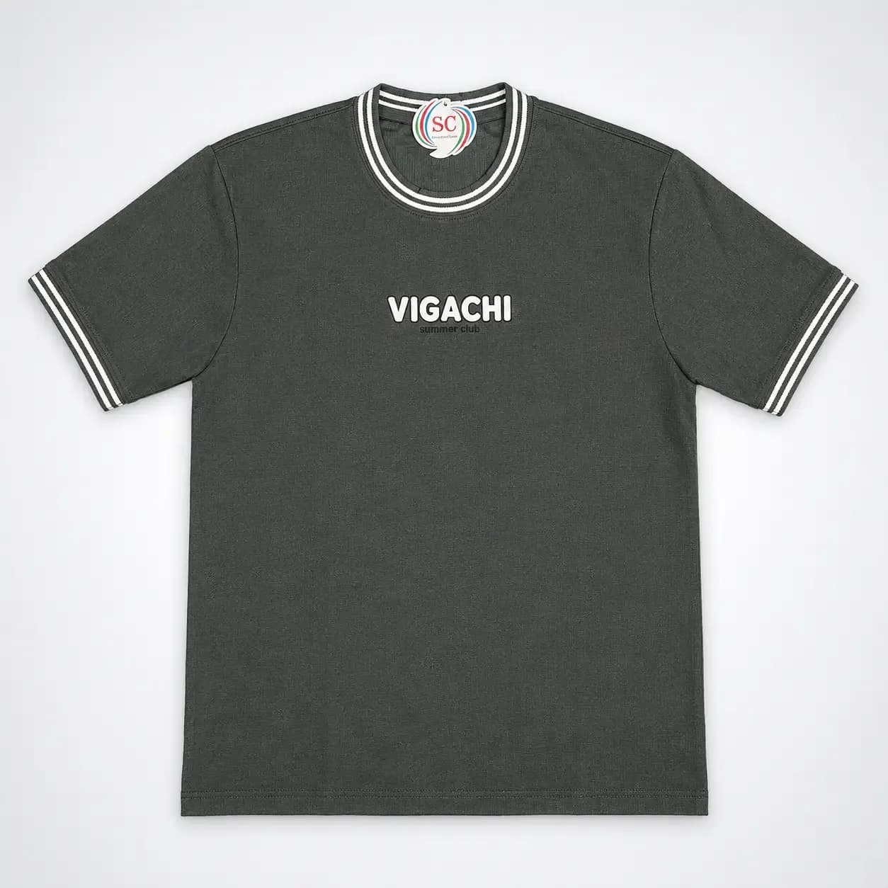 Drop Shoulder T-Shirt     White Vigachi Summer Club Contrast Tee thumbnail 3