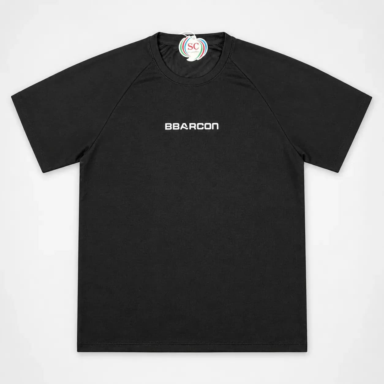 Drop Shoulder  T-Shirt     Black BBARCON Logo Casual Tee thumbnail 2