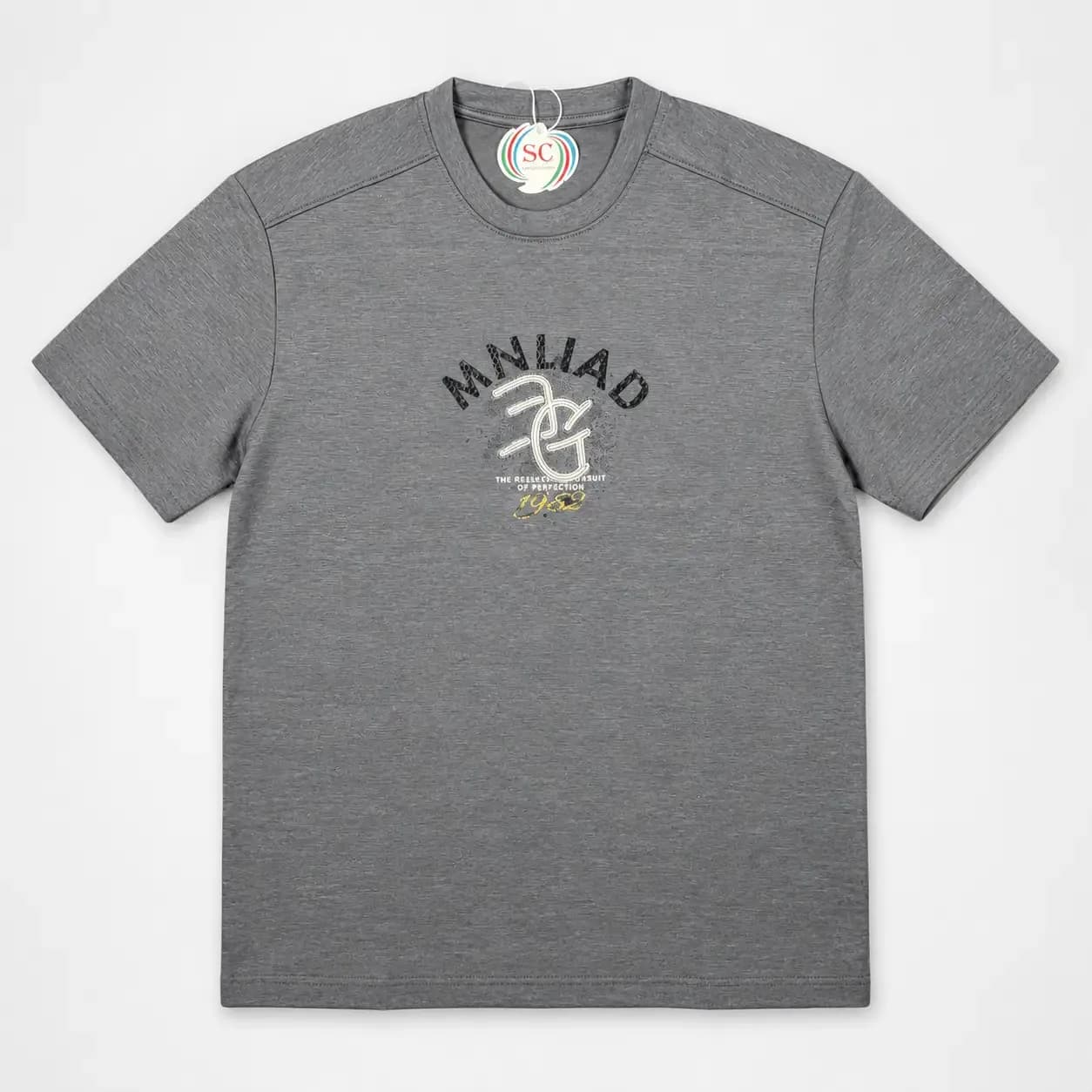Half Sleeve T-Shirt     Grey MNLIAD Graphic Short Sleeve T-Shirt