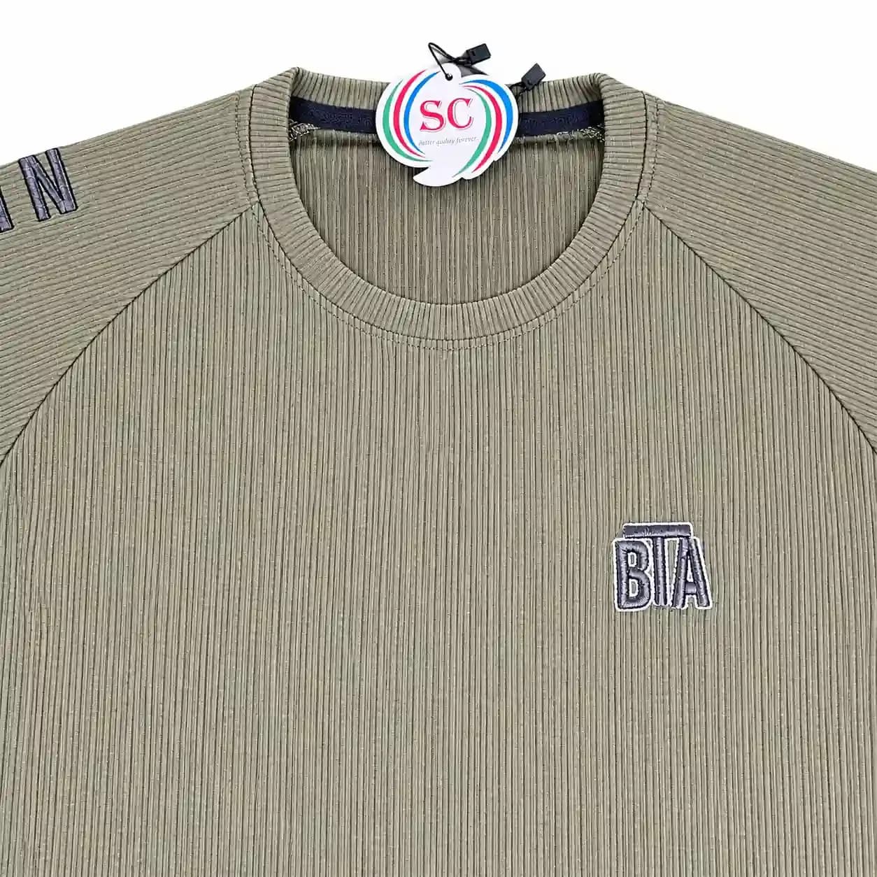 Half Sleeve T-shirt     Olive Ribbed Born Again T-shirt thumbnail 4