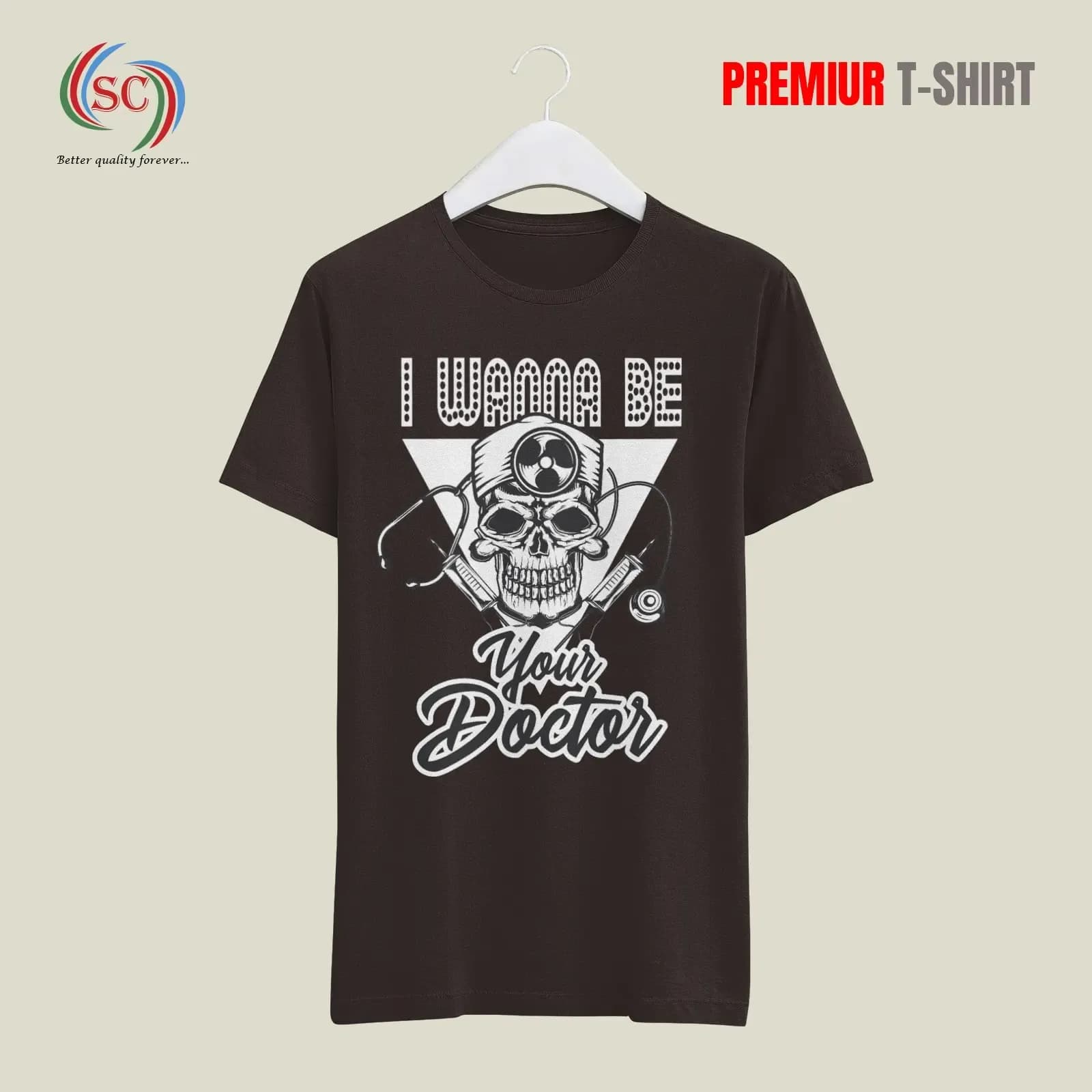 I Wanna Be Your Doctor Skull Graphic Black T-Shirt